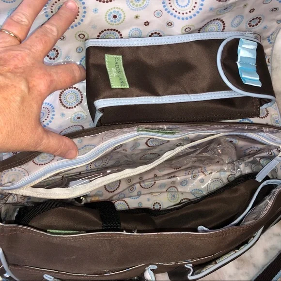 Caden Lane Baby Satchel Bag Brown/Blue XL - Picture 4 of 16